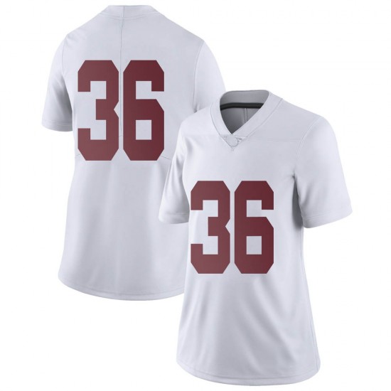 Alabama Crimson Tide Women's Bret Bolin #36 No Name White NCAA Nike Authentic Stitched College Football Jersey ZL16N74UJ